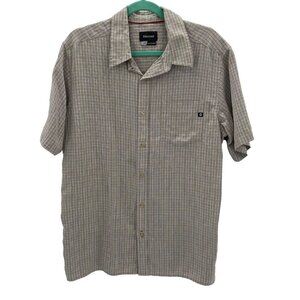 Marmot Tan Plaid Button Down Short Sleeve Shirt Men’s Size L
